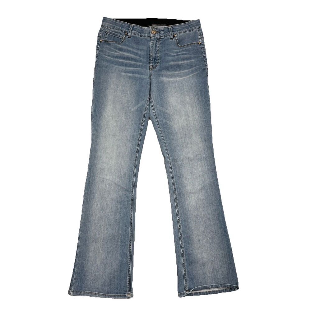 One 5 One Bootcut Jeans Womens 10/12 Blue Stretch Comfort Measures 32 x 31